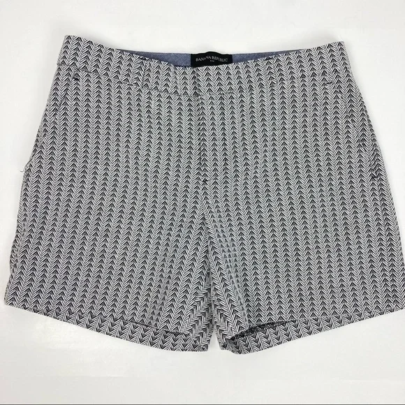 BANANA REPUBLIC 5 Inch Tailored Shorts Black/White   Size 2 - Picture 4 of 9